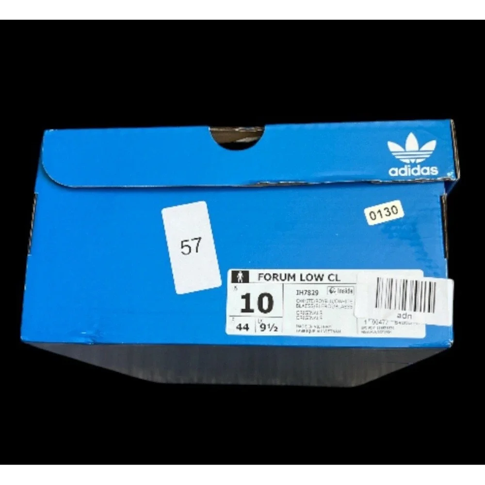 Size 10 - Adidas Forum CL Low White Royal Blue